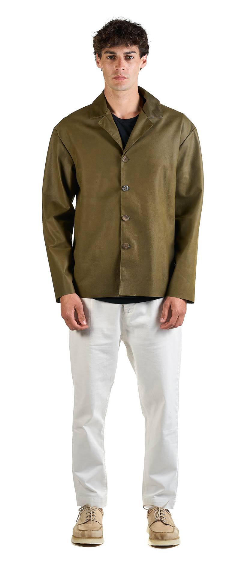 DANIELE BASTA LEATHER AND SILVER JACKET 